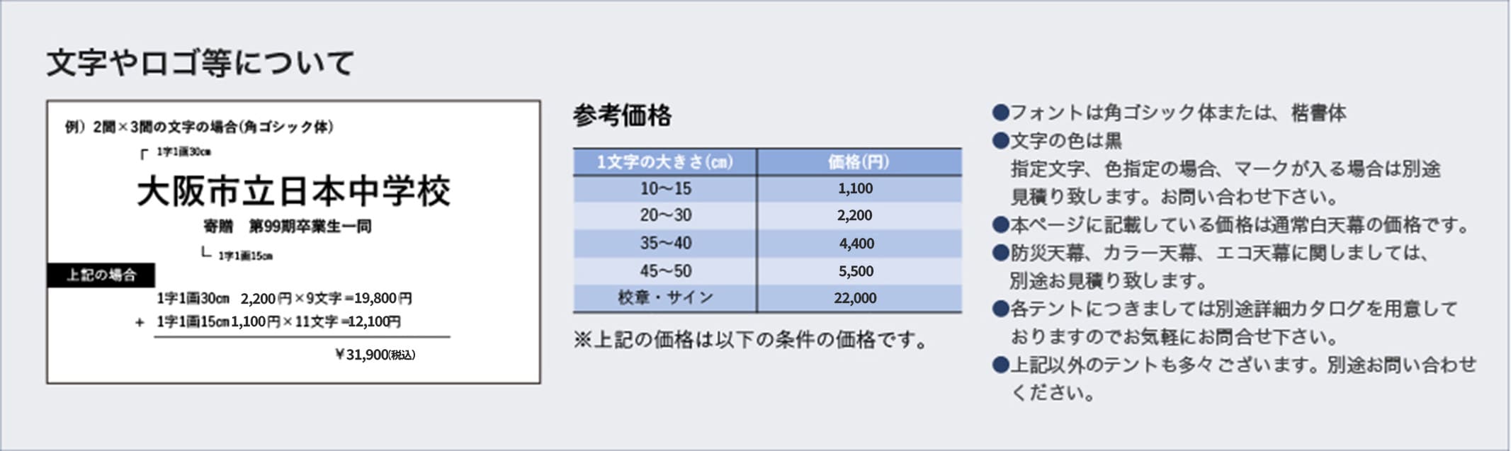 文字やロゴ等について